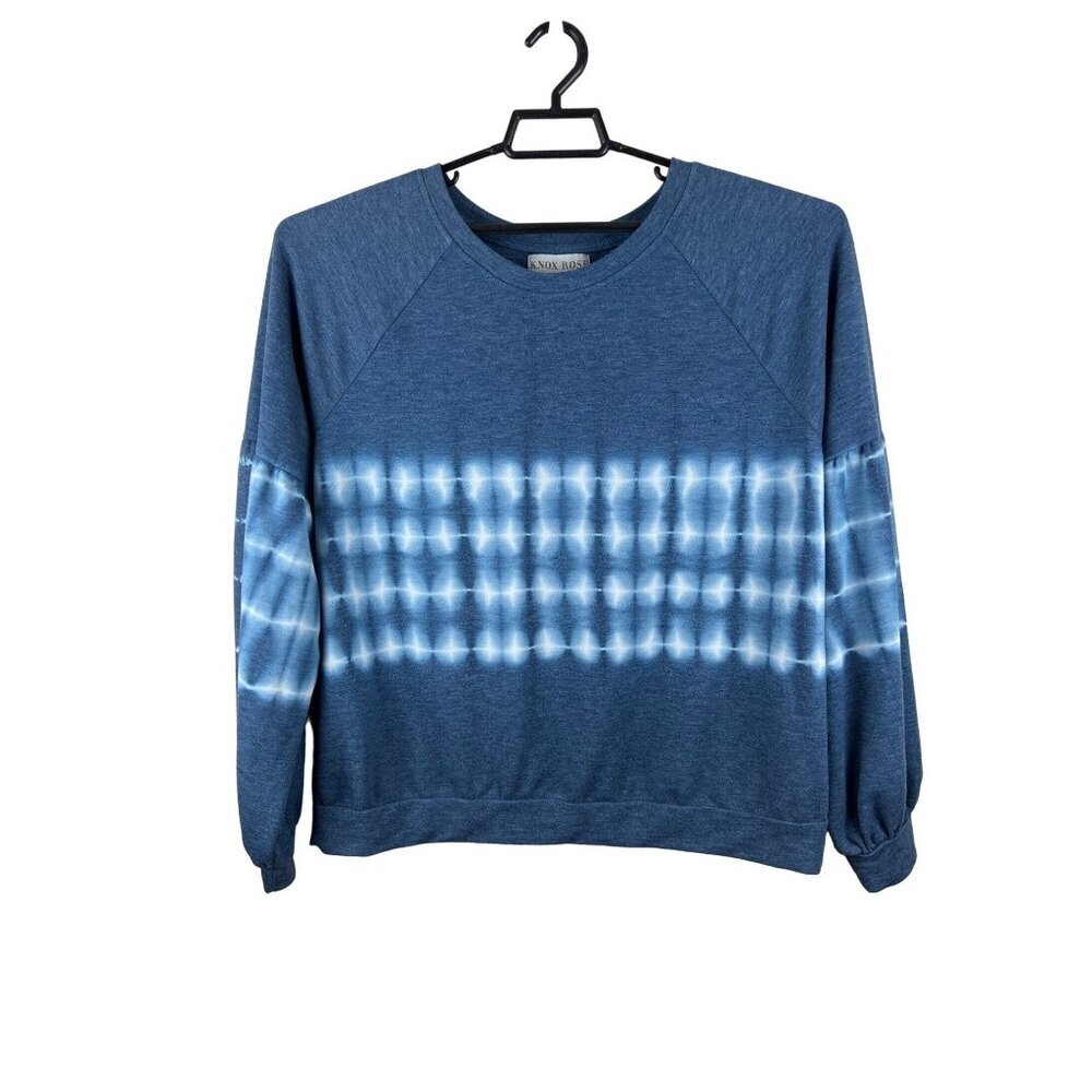 Knox Rose Women's Sweatshirt Blue Tie Dye Long Sleeve Sweatshirt Women's XXL